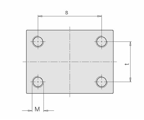 Gewinde anstelle der Längsbohrungen Filettatura in luogo dei fori longitudinali