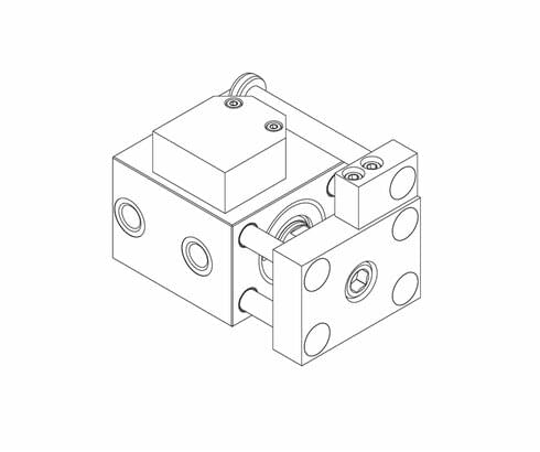 RM Mini-Schieber mit verschiebbaren Schaltnocken Minispintore RM con camme spostabili di comando